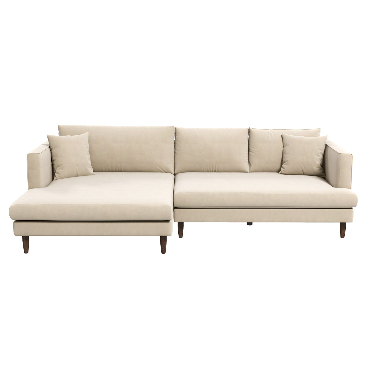 Brunswick Velvet Sectional Sofa | Cream