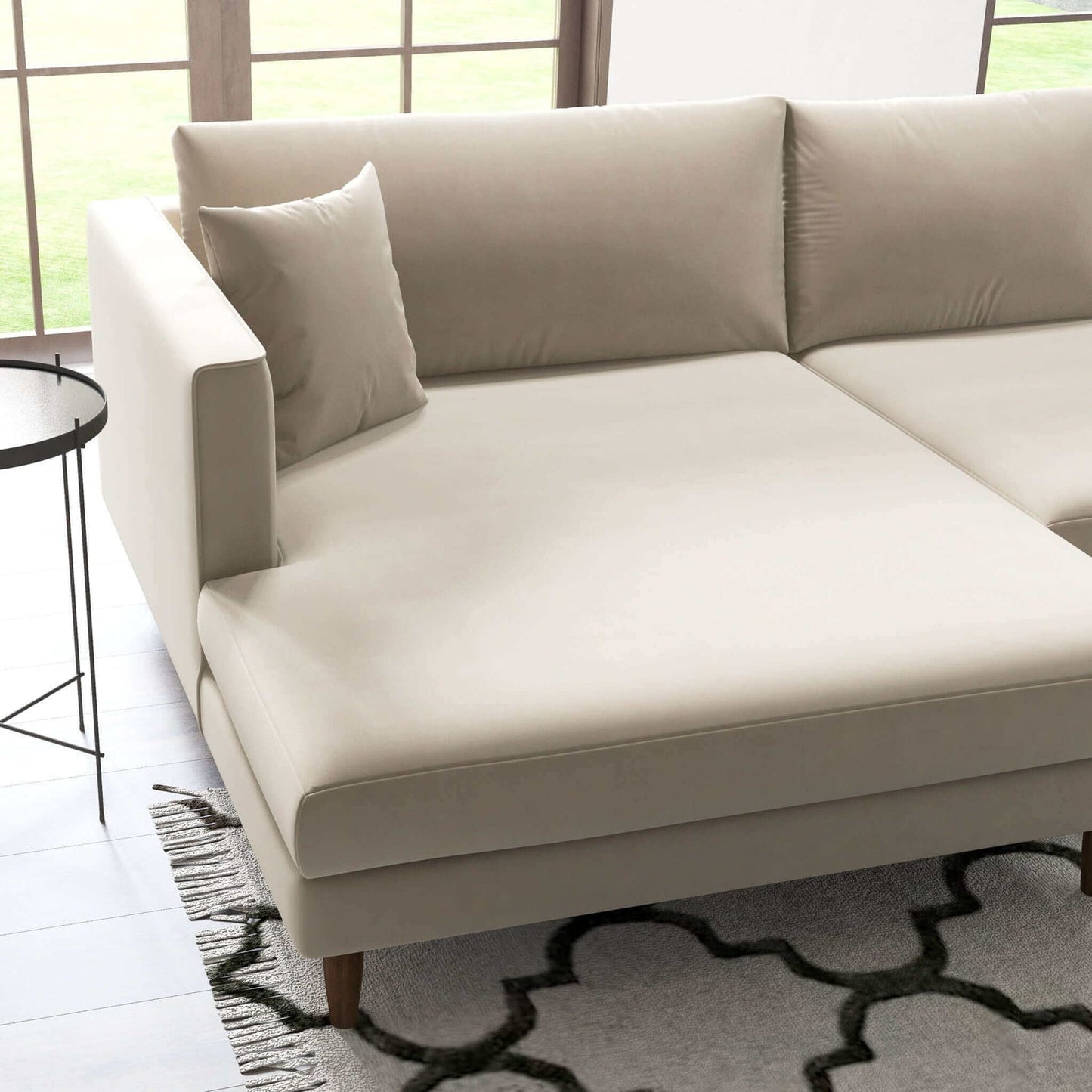 Brunswick Velvet Sectional Sofa | Cream