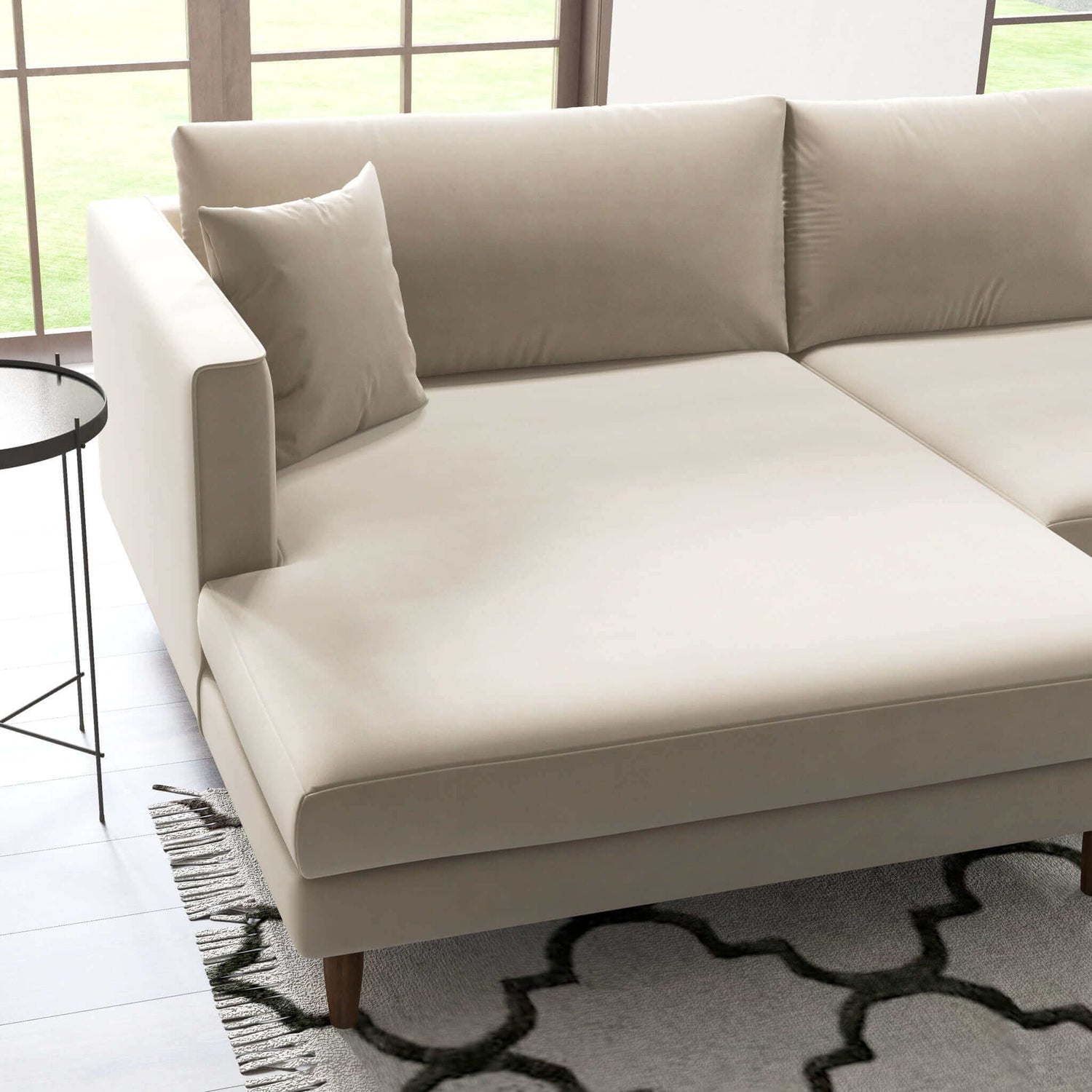 Brunswick Velvet Sectional Sofa | Cream