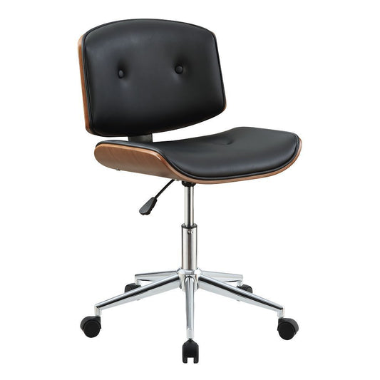 Camila Office Chair, Black & Walnut