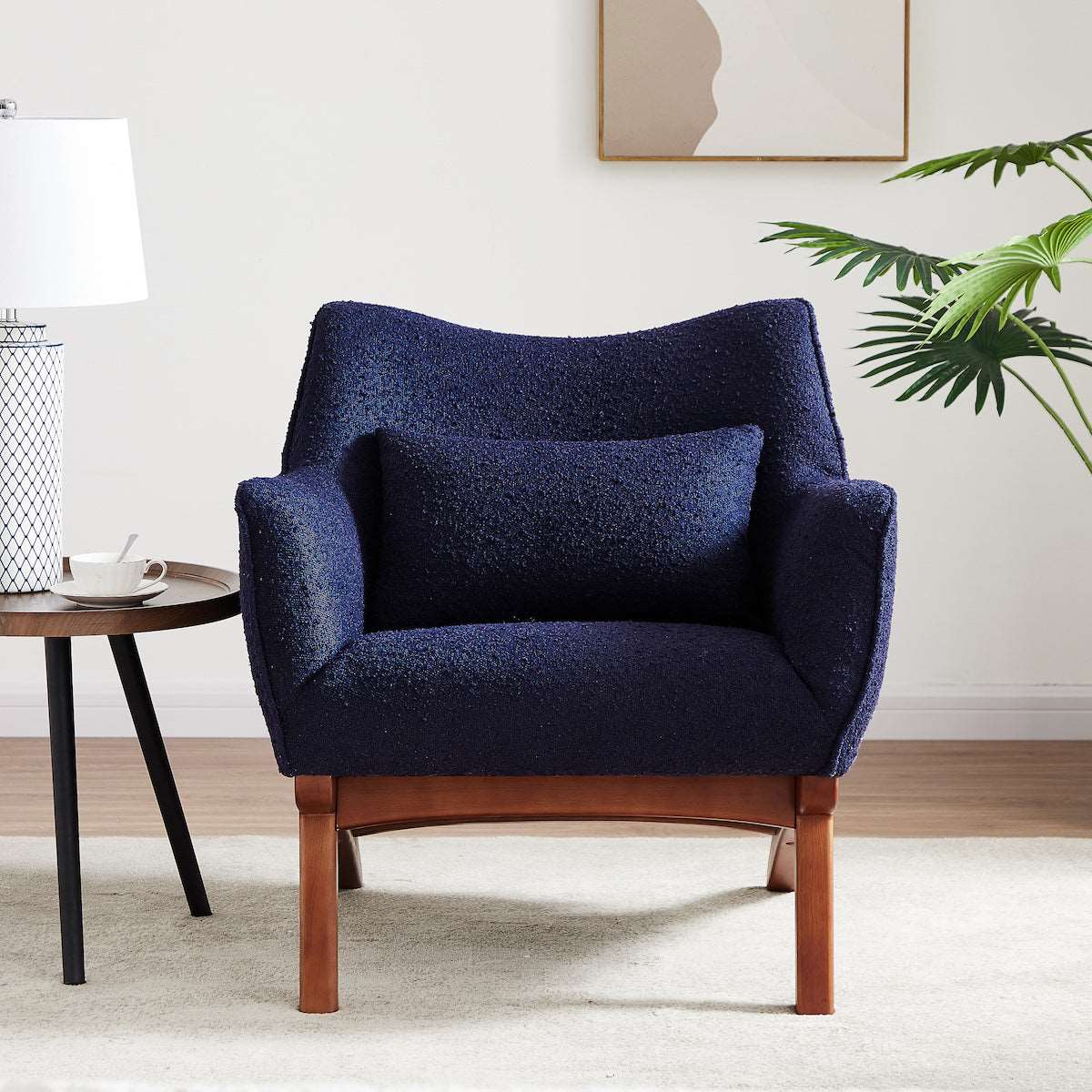 Cantor Boucle Lounge Chair | Dark Blue