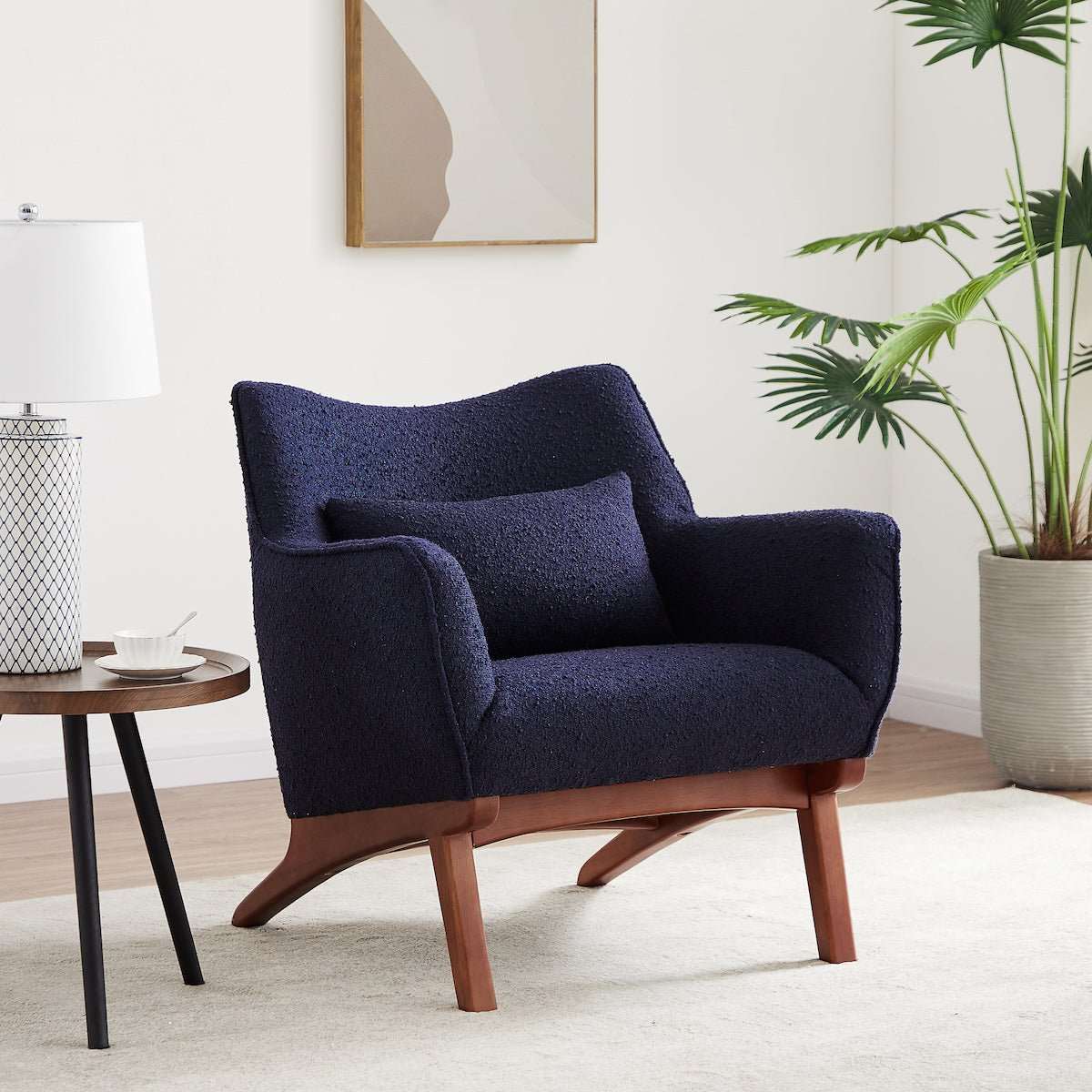 Cantor Boucle Lounge Chair | Dark Blue