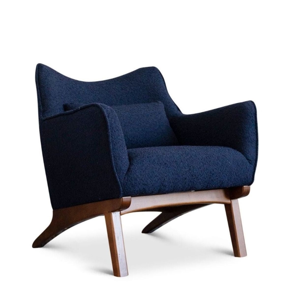 Cantor Boucle Lounge Chair | Dark Blue