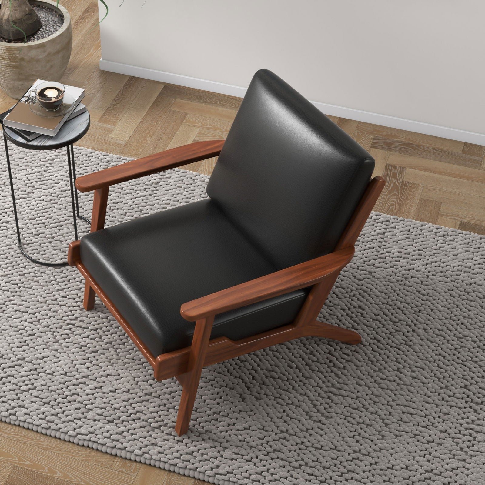 Chandler Lounge Chair | Black Leather