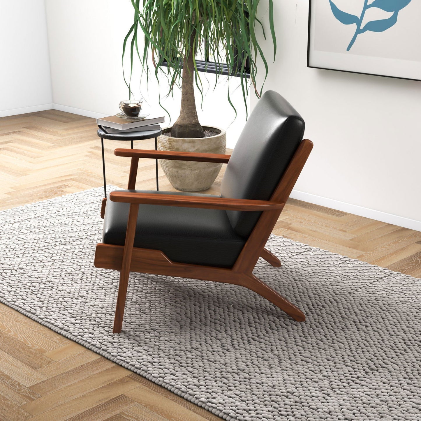 Chandler Lounge Chair | Black Leather