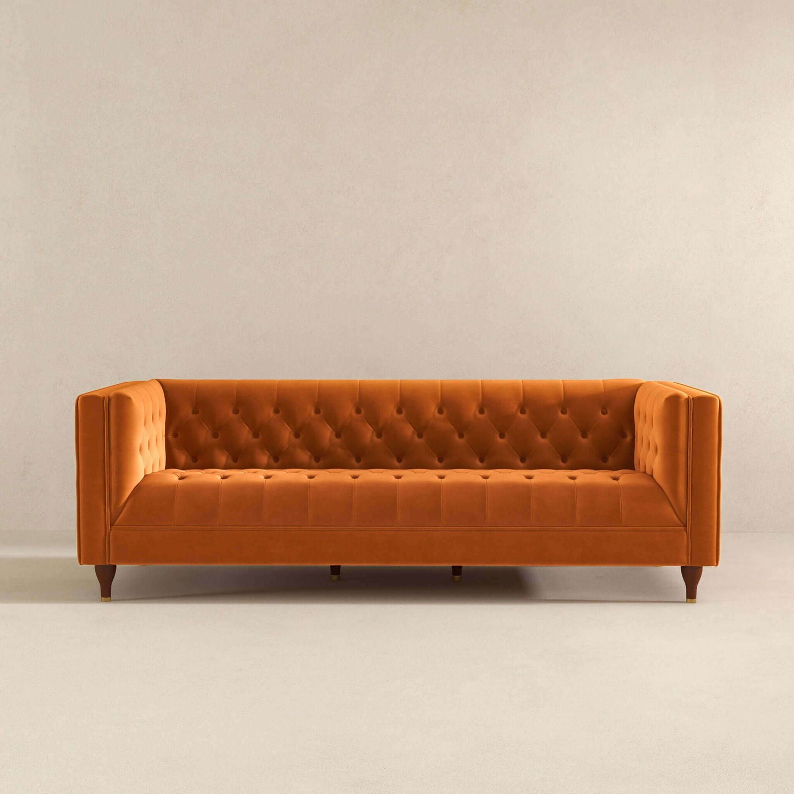 Chesterfield Velvet Luxury Sofa | Orange