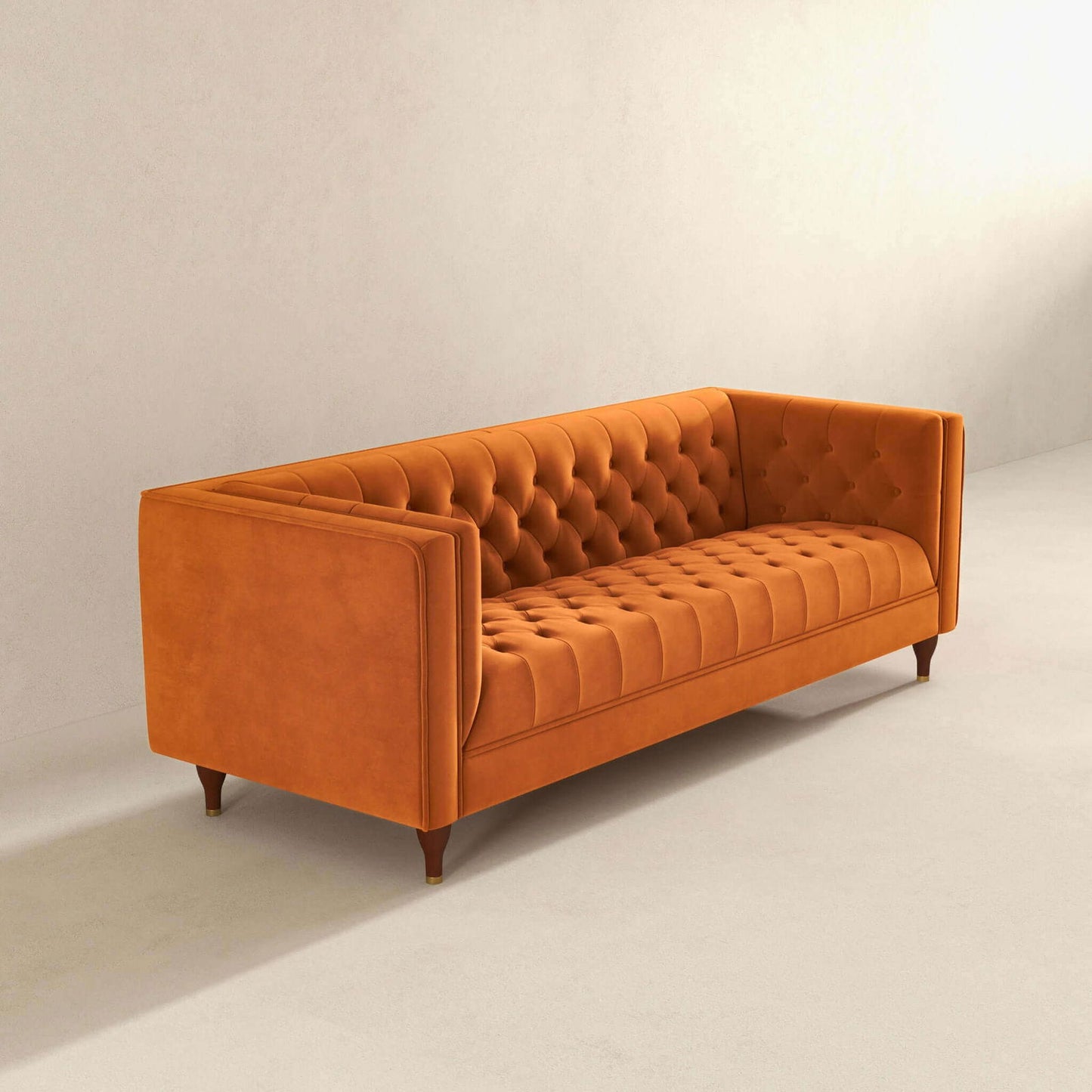 Chesterfield Velvet Luxury Sofa | Orange