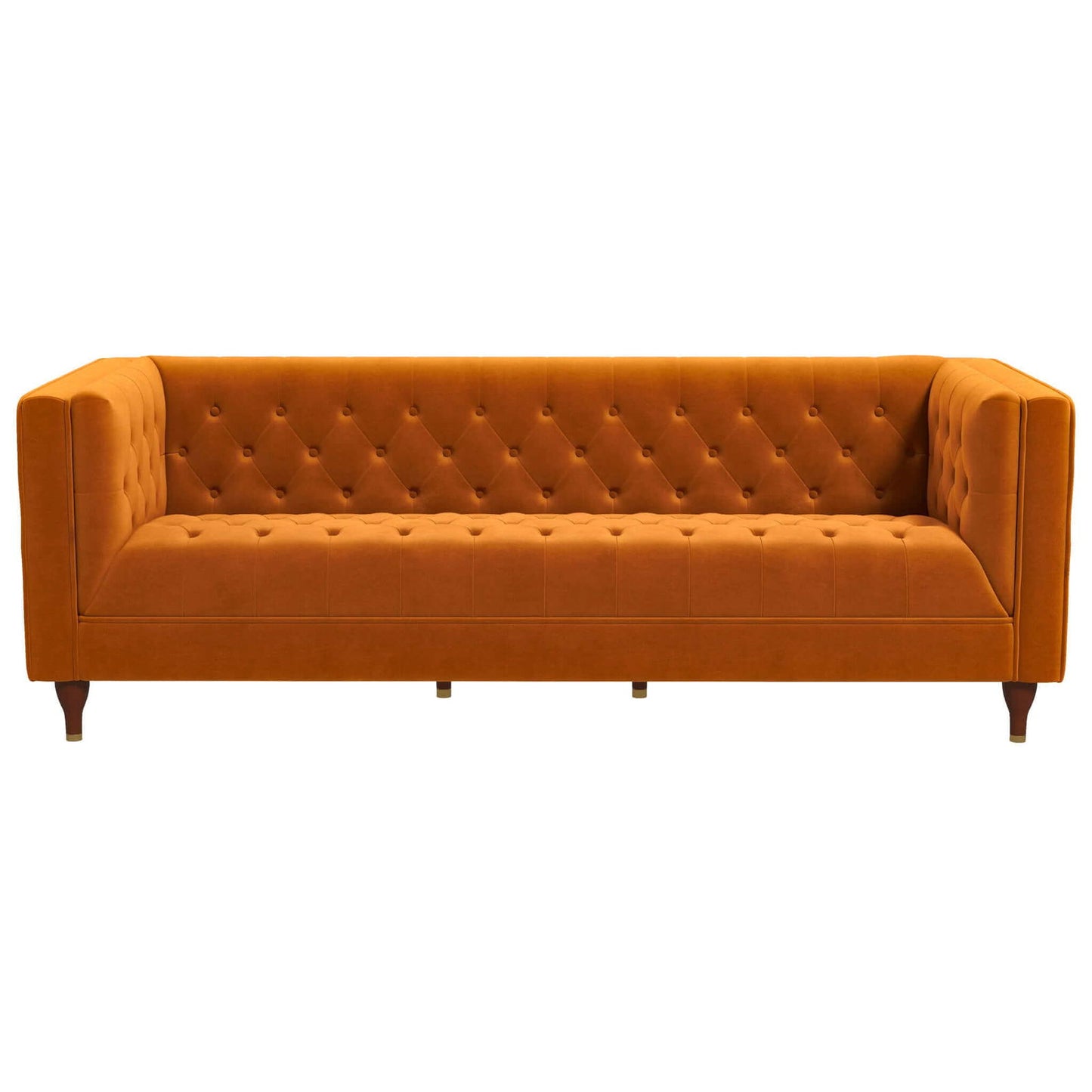 Chesterfield Velvet Luxury Sofa | Orange
