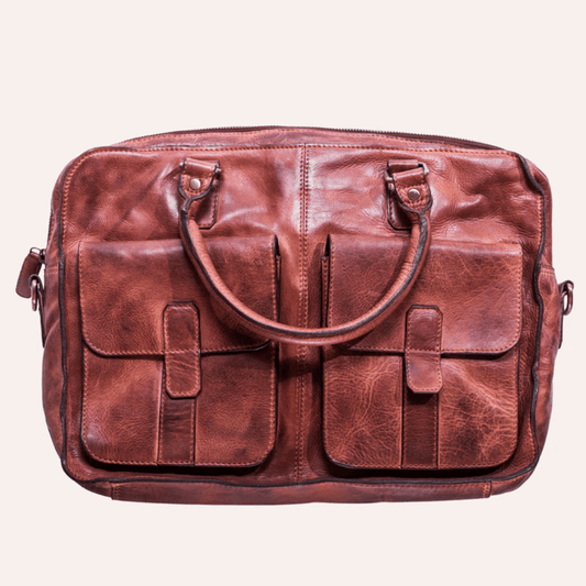 Commuter Washed Leather Briefcase