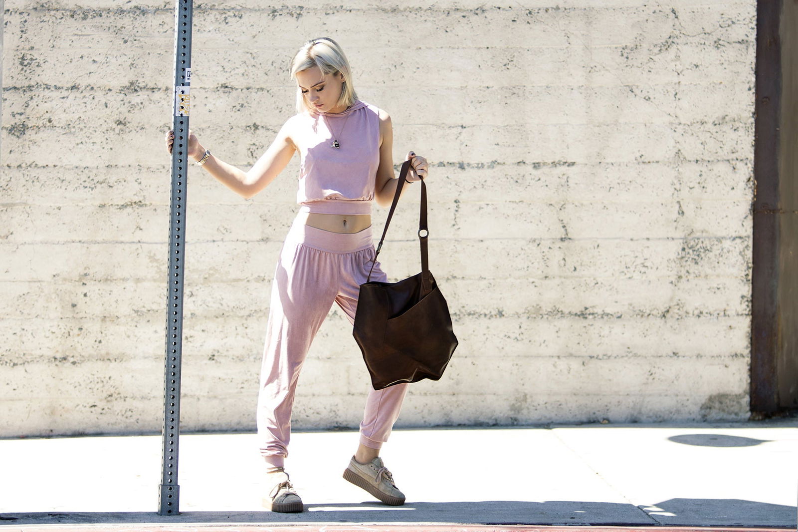 Cross Over Leather Tote