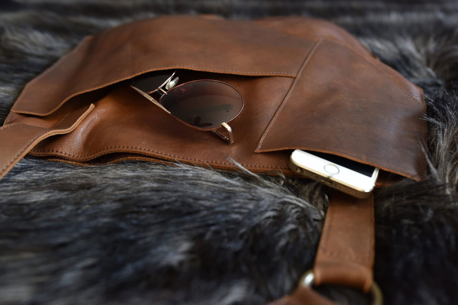 Cross Over Leather Tote