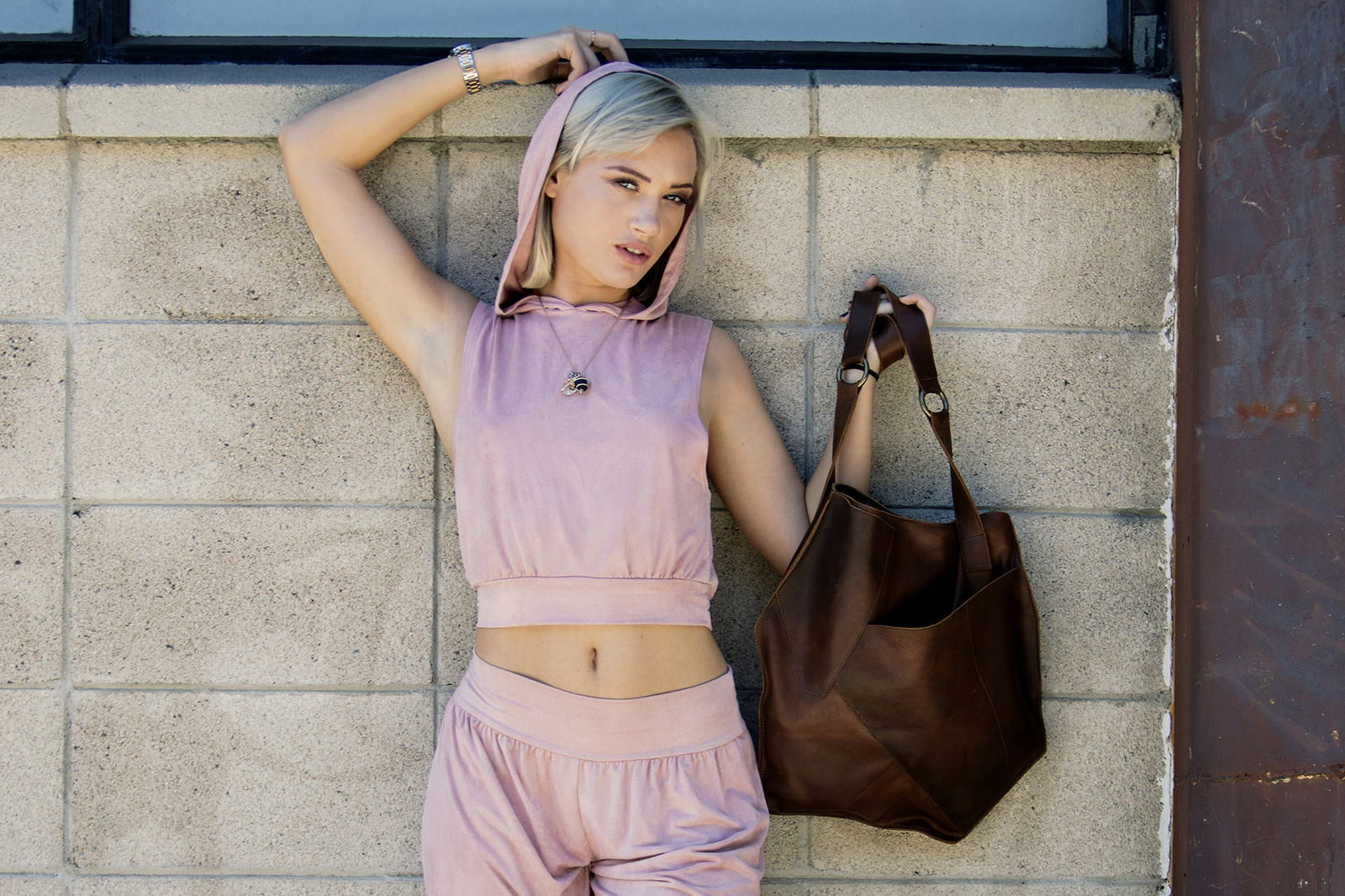 Cross Over Leather Tote