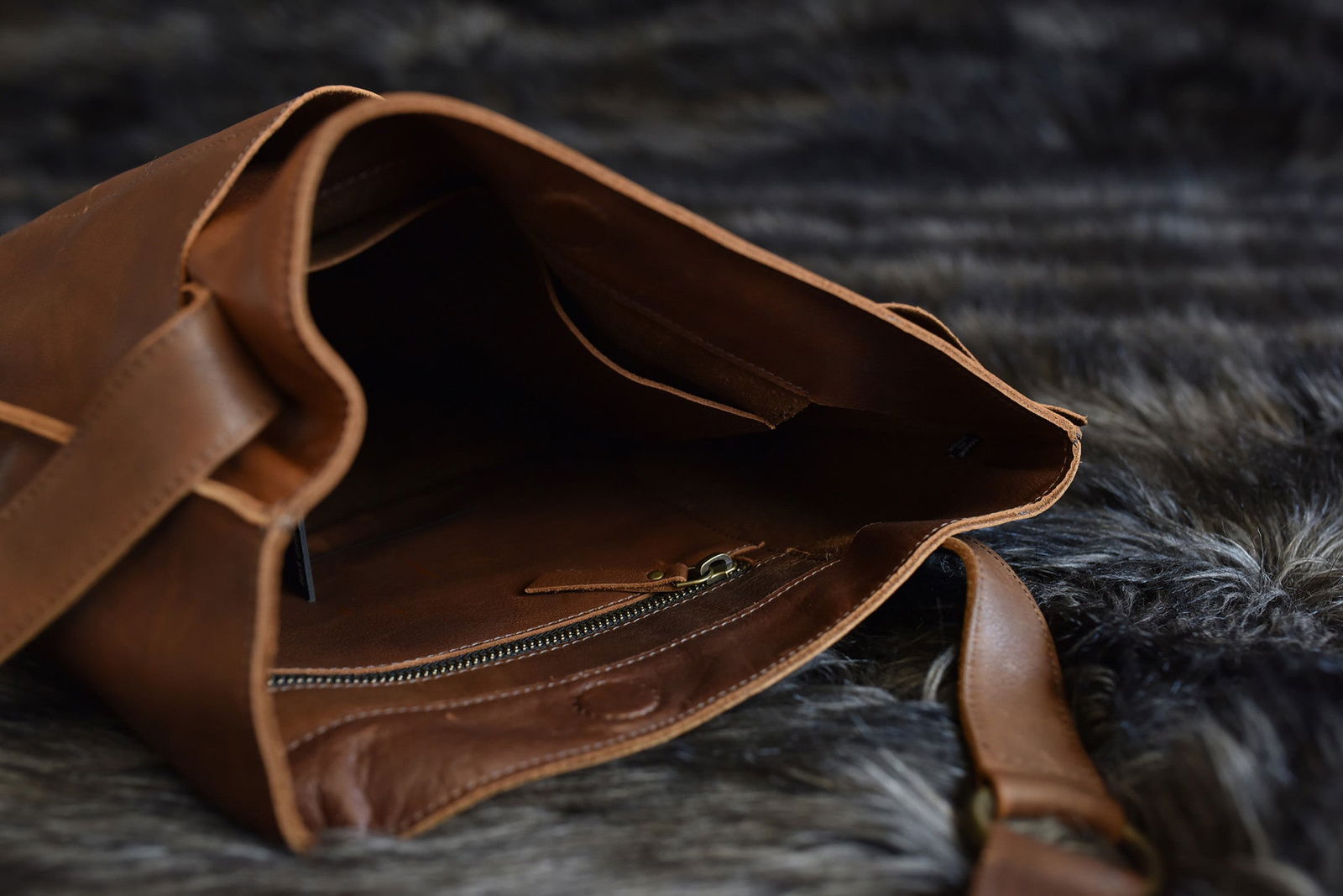 Cross Over Leather Tote
