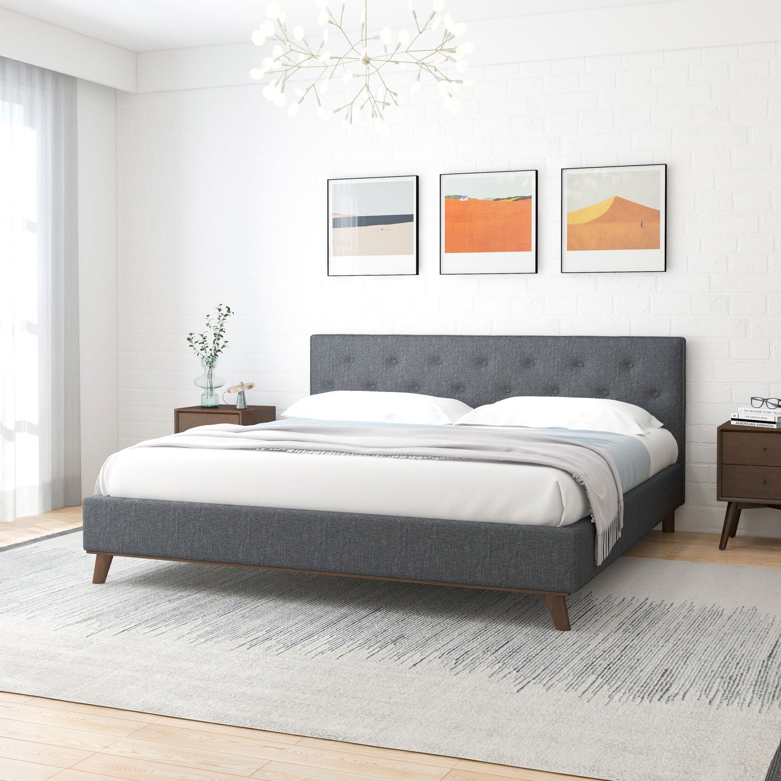 Devin King Bed | Dark Gray