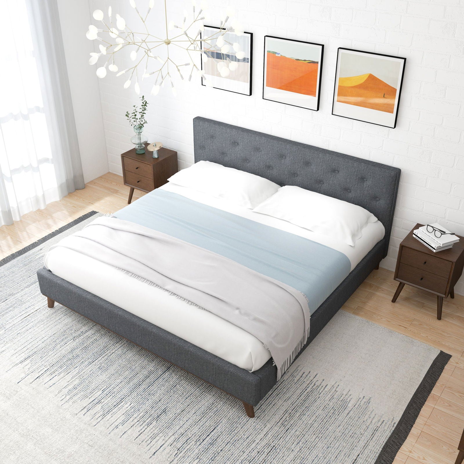 Devin King Bed | Dark Gray