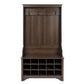 Entryway Hall Tree Shoe Cubby Coat Rack, Dark Brown Espresso