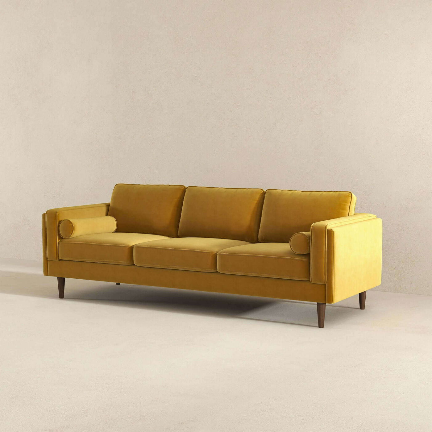 Fairfield 86" Velvet Sofa | Yellow