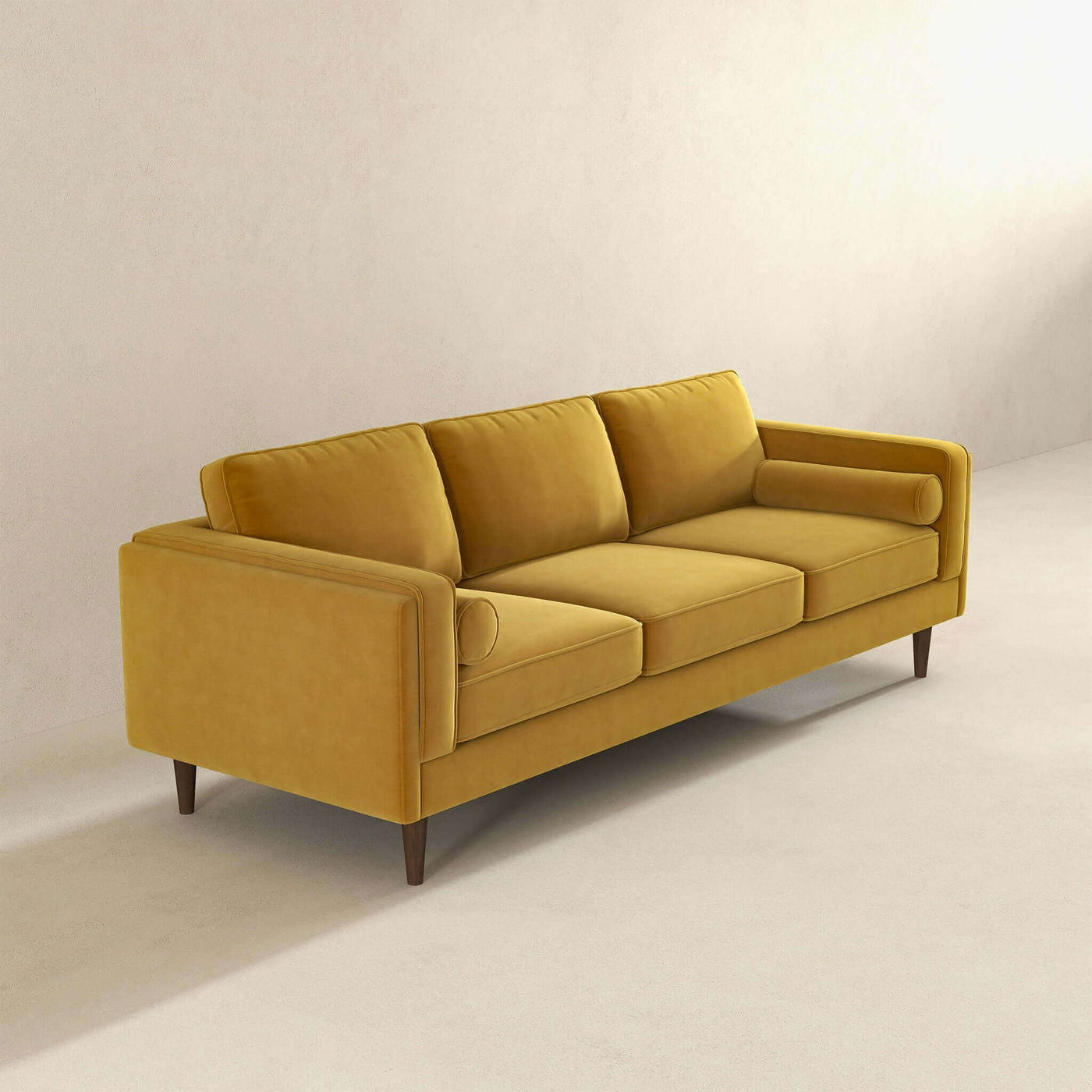 Fairfield 86" Velvet Sofa | Yellow