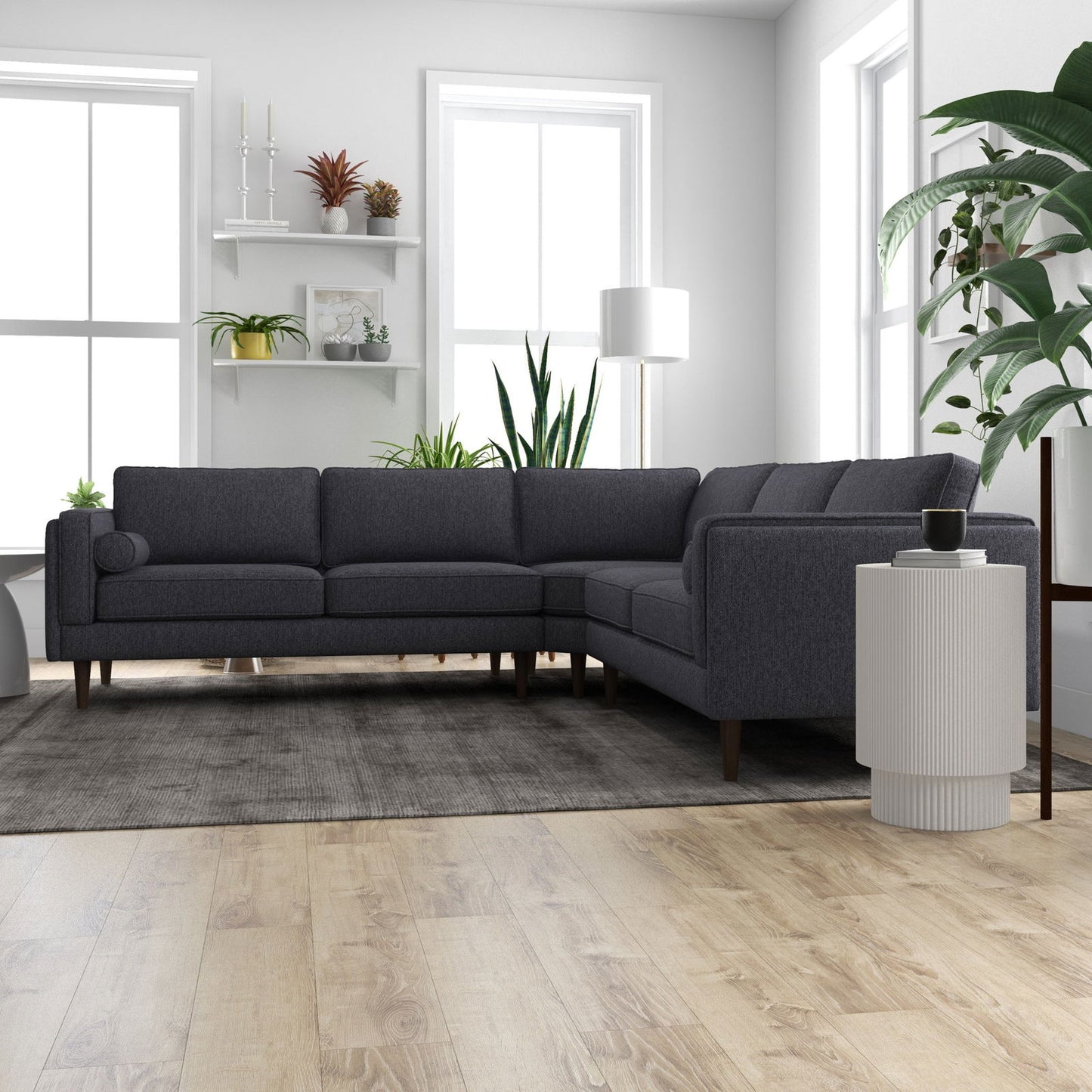Fairfield Symmetrical Corner Sofa | Dark Grey