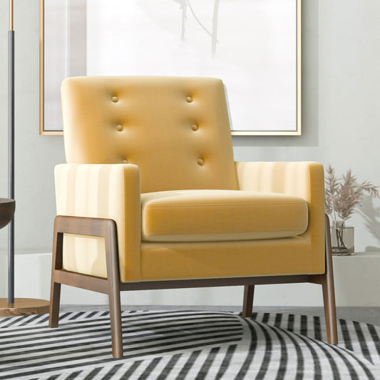 Garret Velvet Lounge Chair | Gold