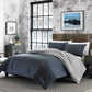 Gray/White Reverse Plaid 100% Cotton Comforter Set, Full/Queen