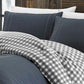 Gray/White Reverse Plaid 100% Cotton Comforter Set, Full/Queen