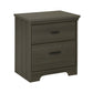 Grey Maple Nightstand with Two Drawers