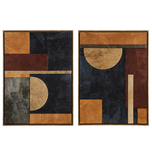 Hand-Embellished Abstract 2-Piece Framed Canvas