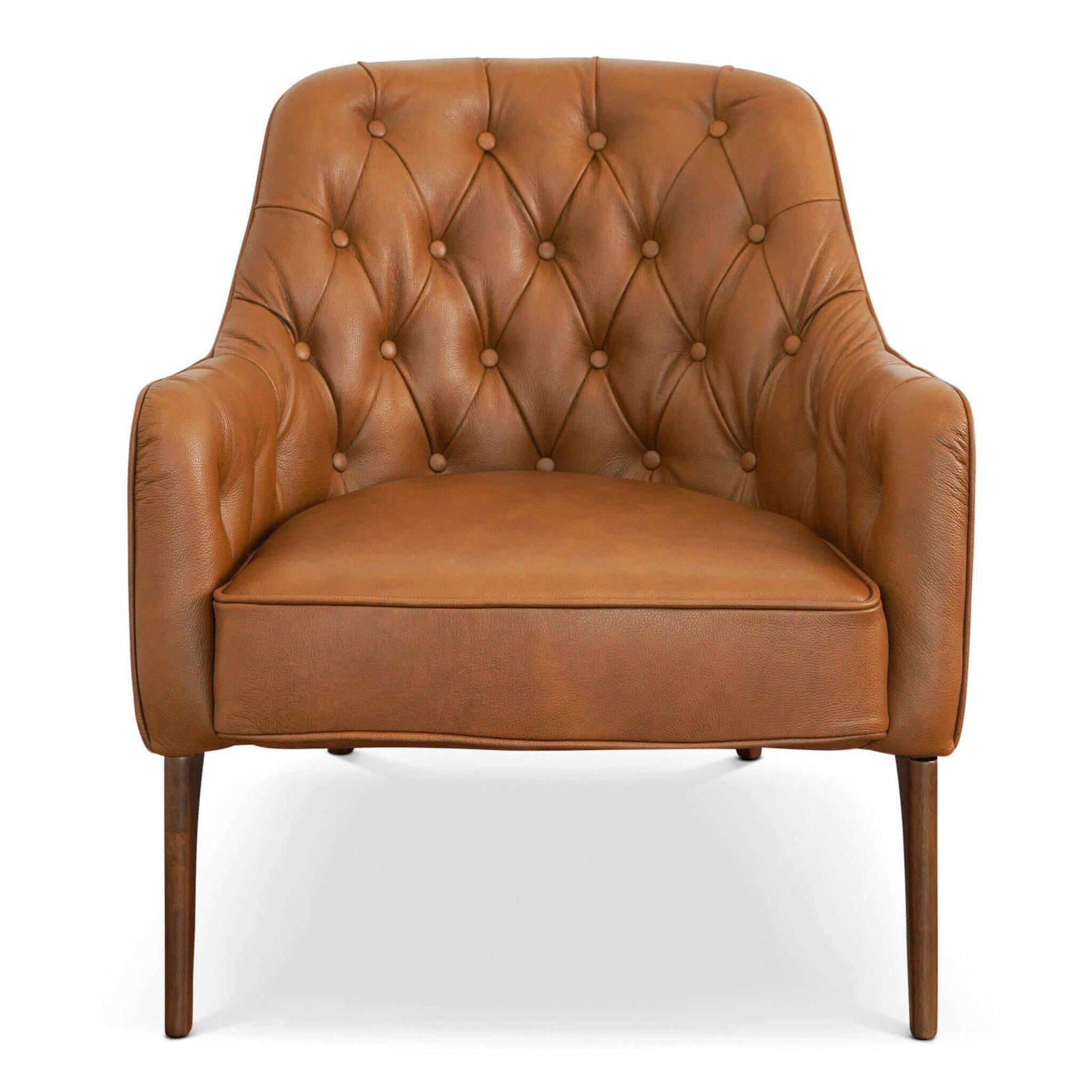 Jonathan Tufted Leather Lounge Chair | Tan