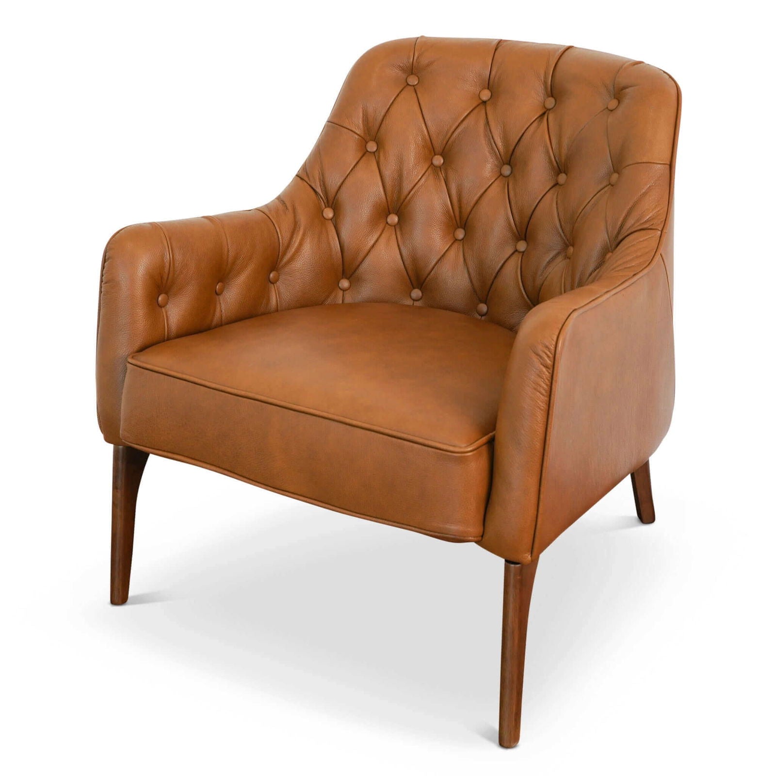 Jonathan Tufted Leather Lounge Chair | Tan