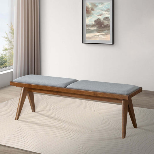 Kaya Fabric Upholstered Bench | Grey