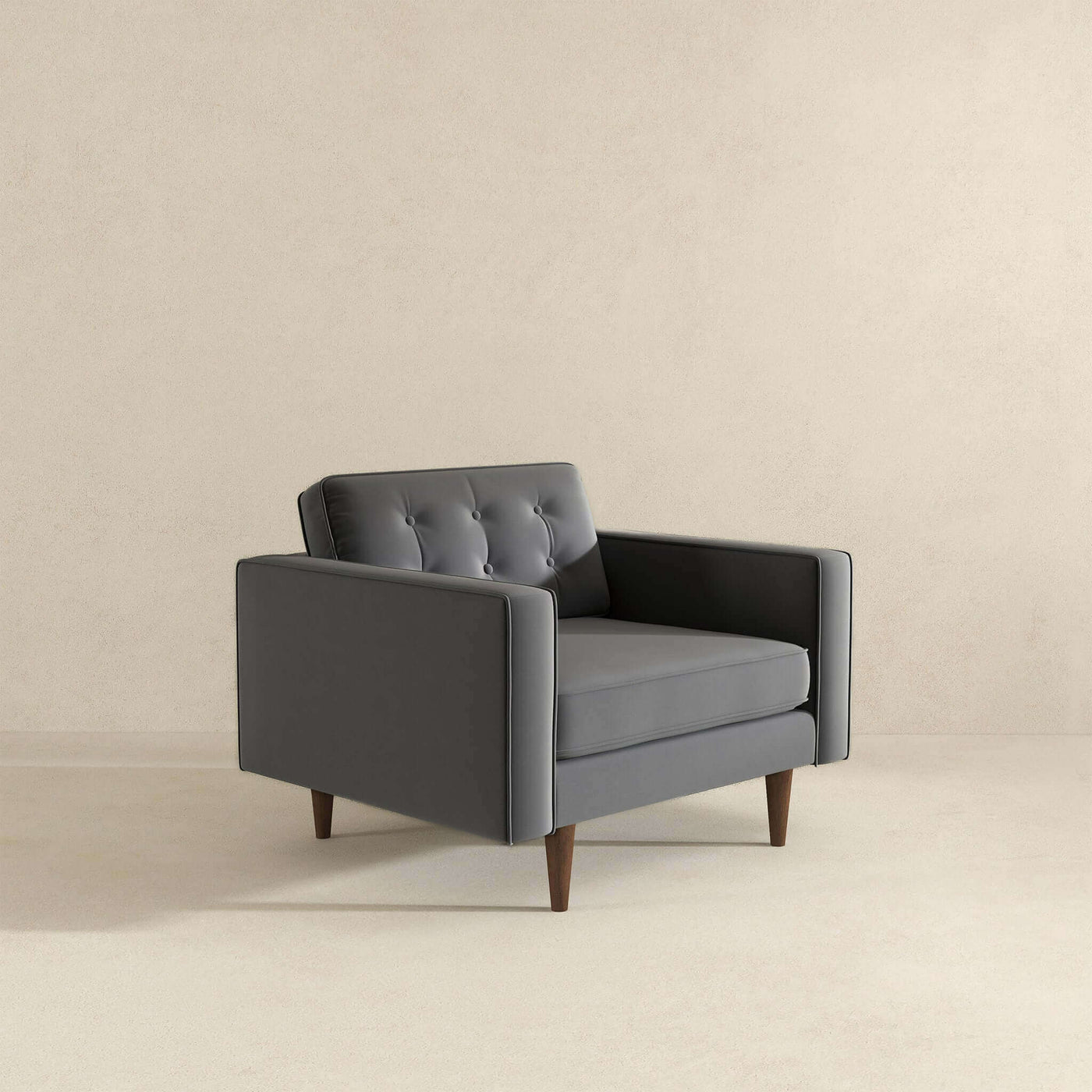 Kendall Velvet Lounge Chair | Grey