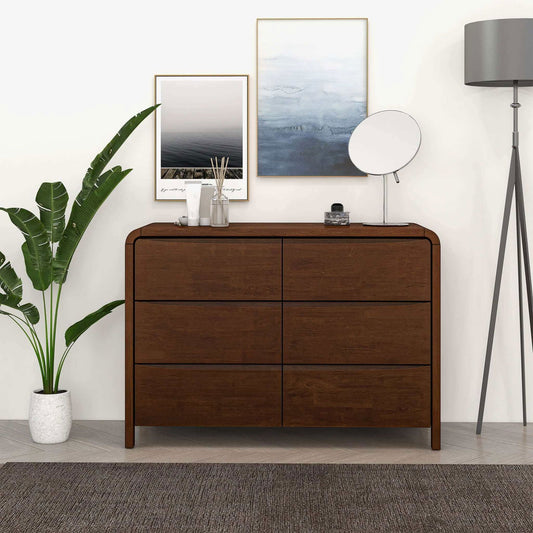 Laurel Solid Wood 6-Drawer Dresser | Walnut