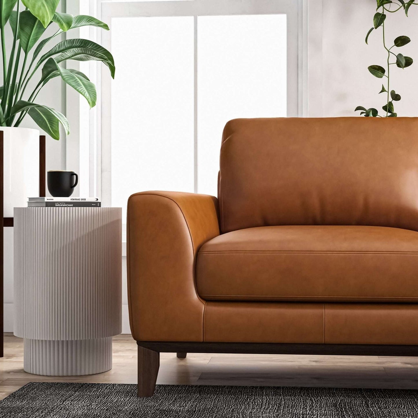Lawrence Leather Sectional Sofa | Tan