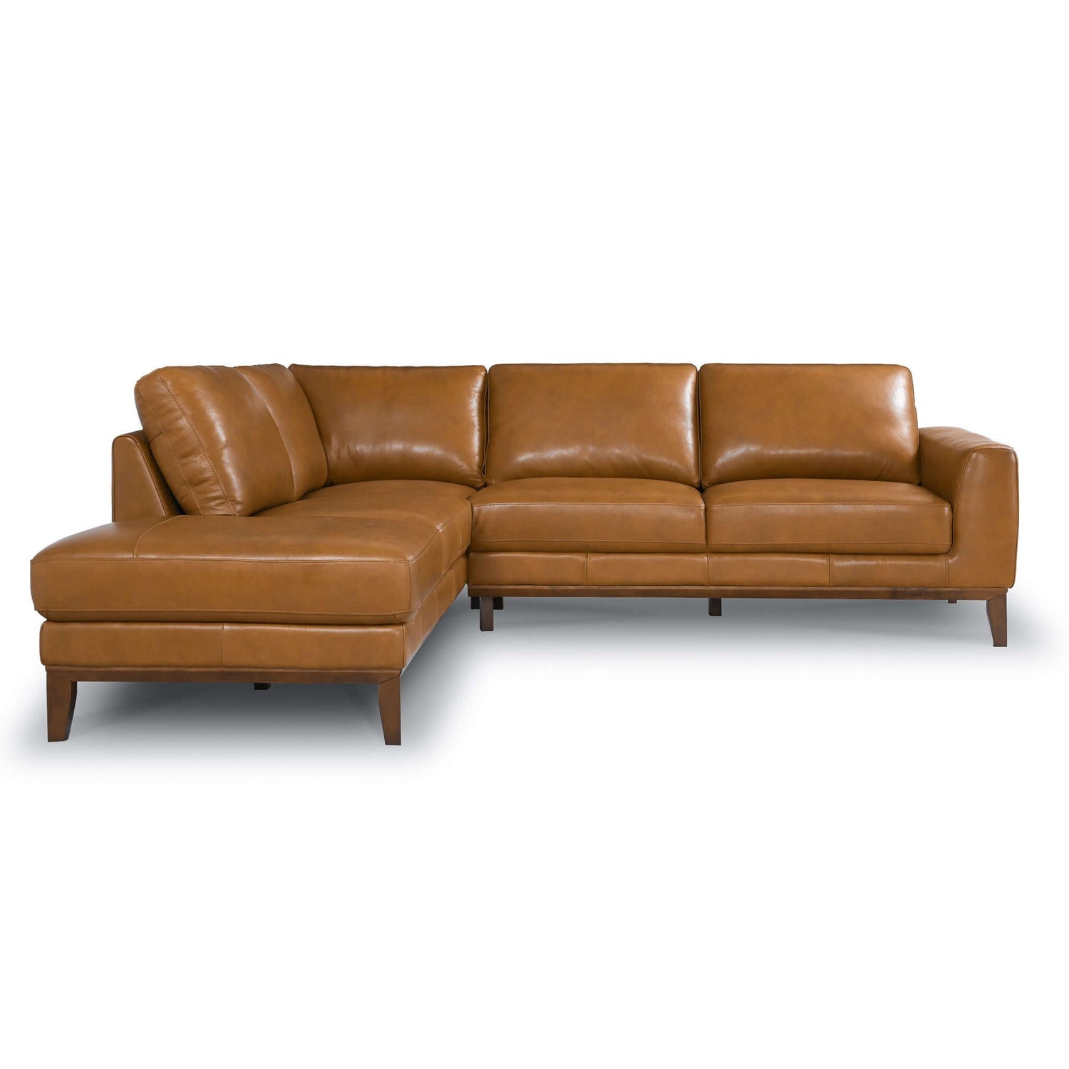Lawrence Leather Sectional Sofa | Tan