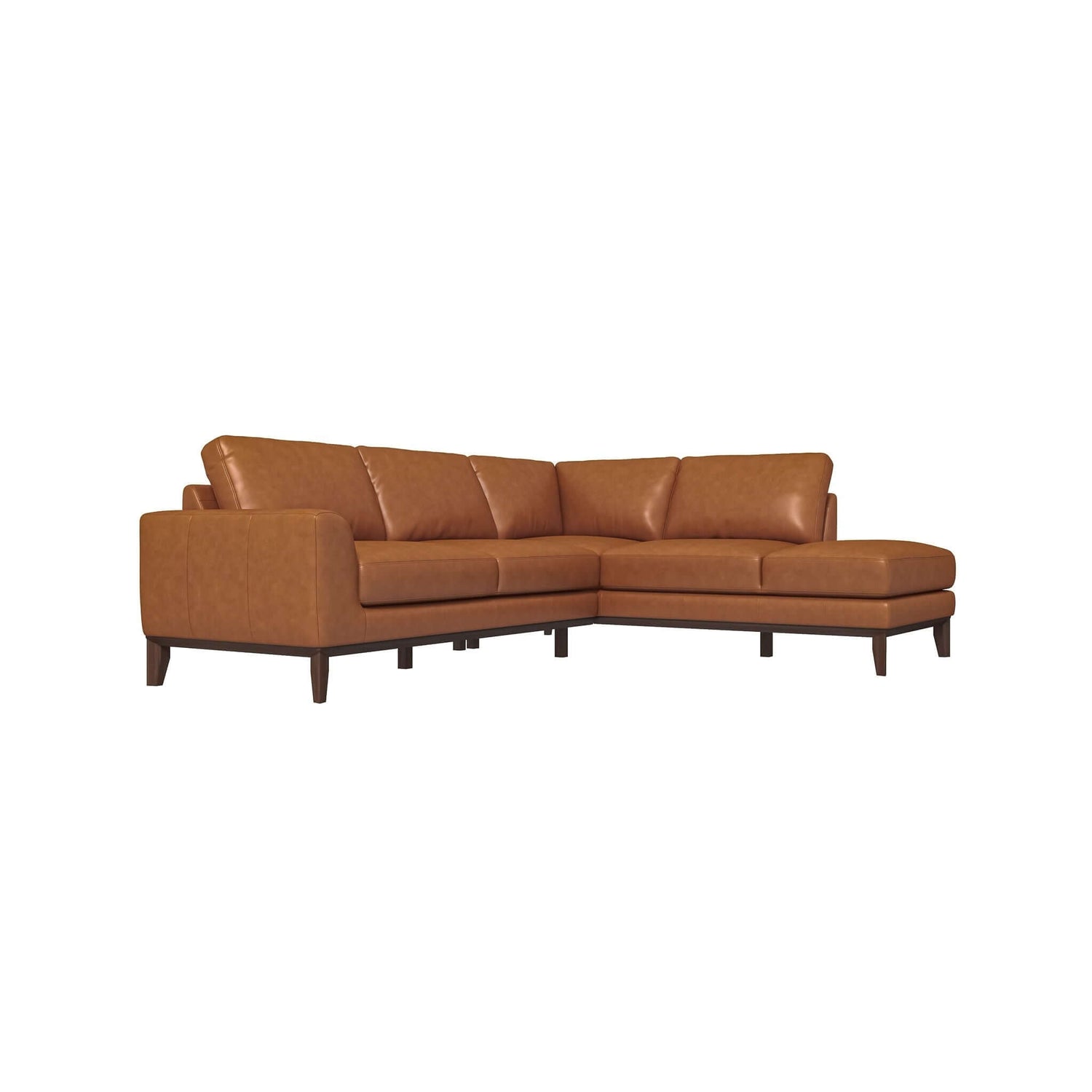 Lawrence Leather Sectional Sofa | Tan