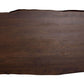 Live Edge 63" Solid Wood Dining Table, Dark Brown