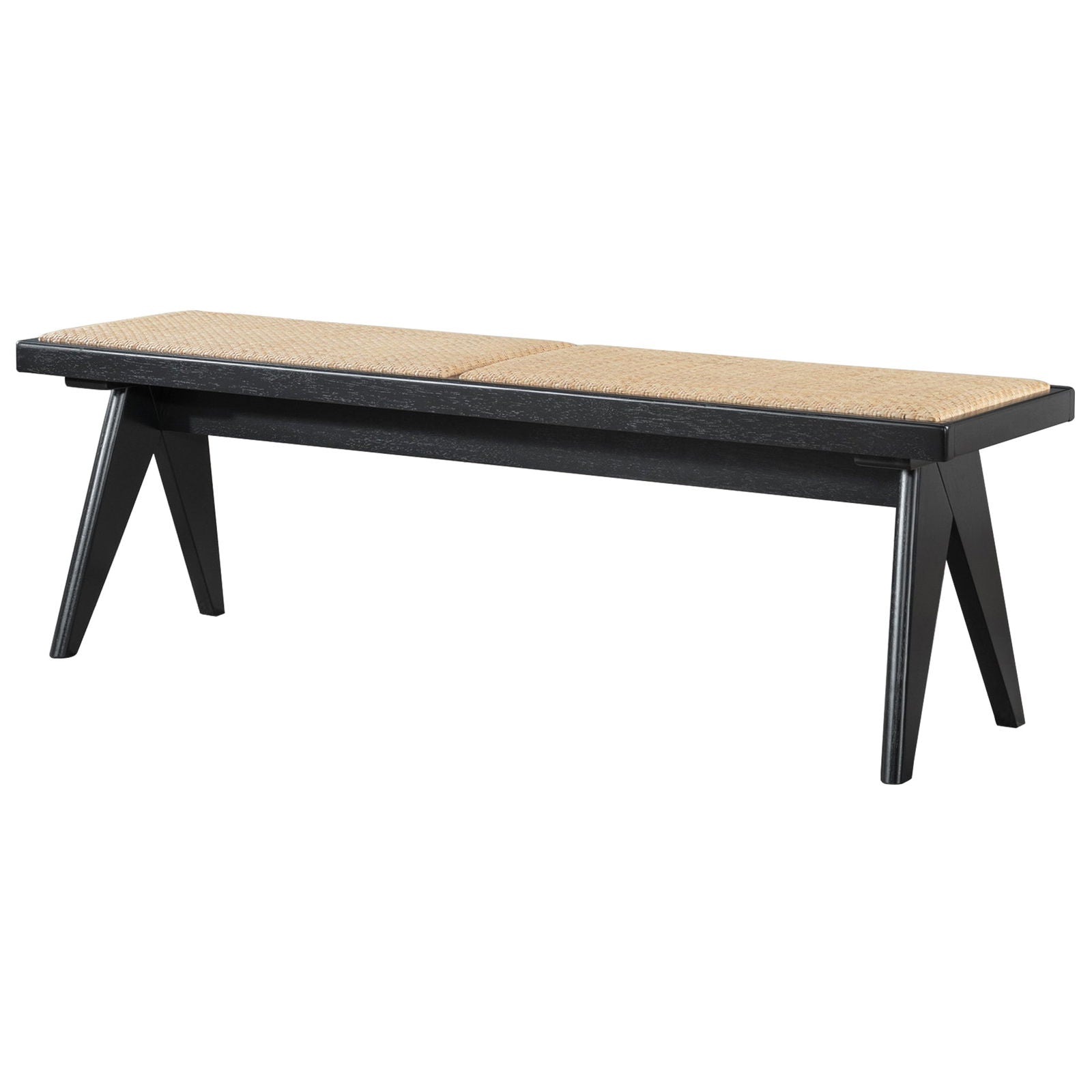 Logan Rattan Bench | Black