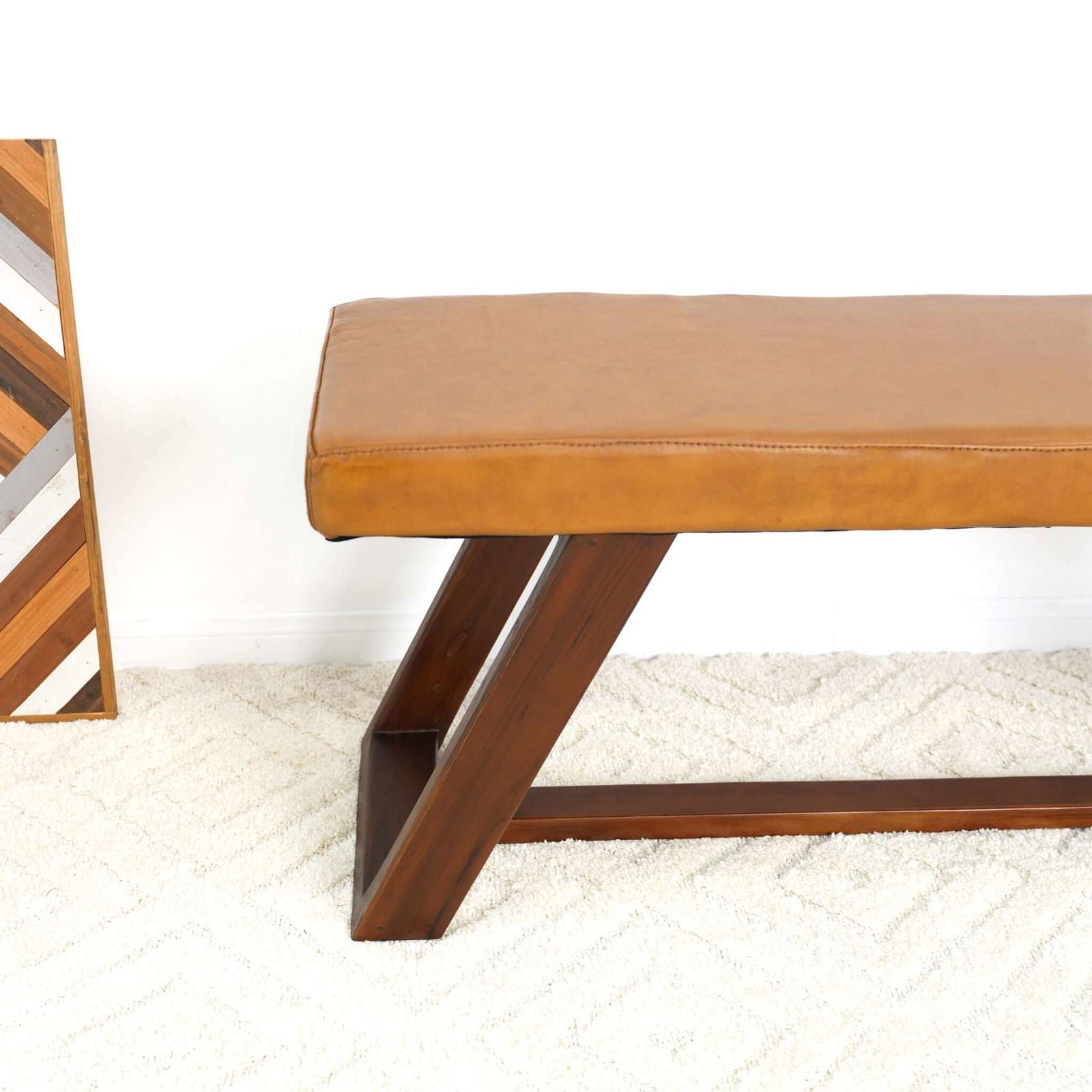 Marcus Leather Bench | Tan
