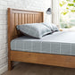 Medium Brown Solid Wood Platform Bed Frame with Headboard, Twin