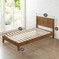 Medium Brown Solid Wood Platform Bed Frame with Headboard, Twin