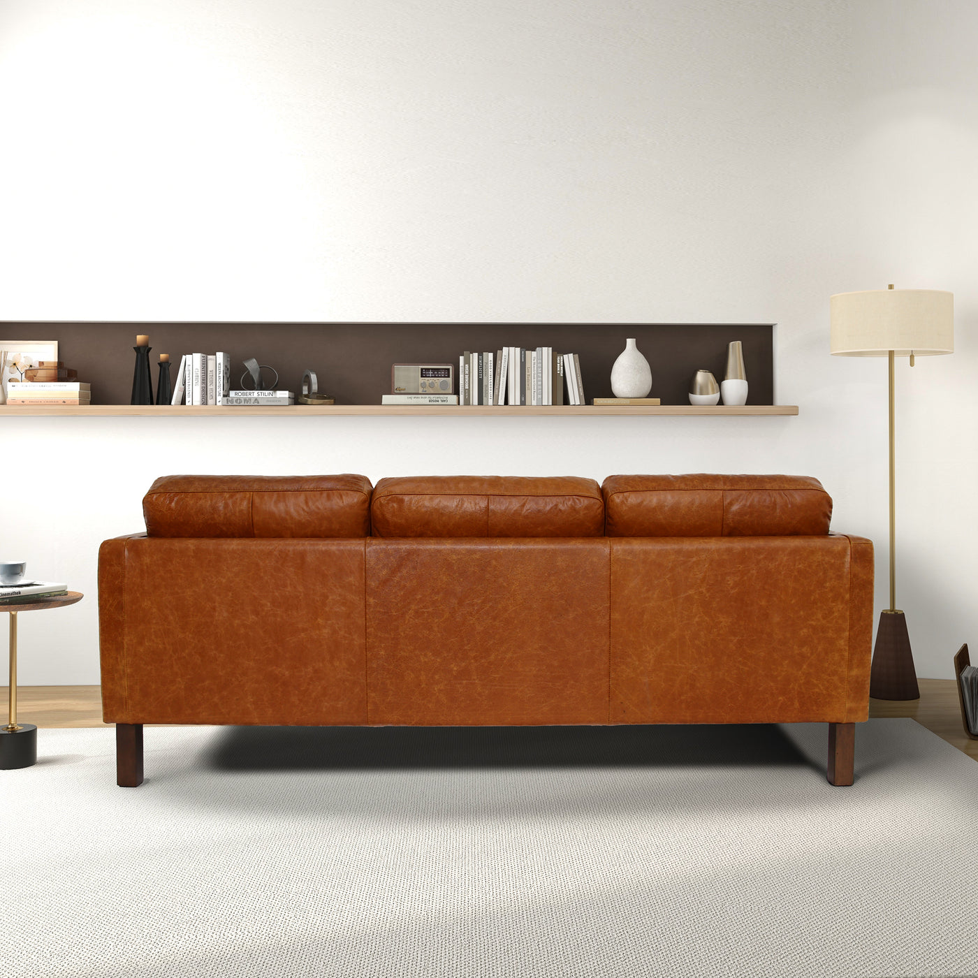 Waxed Leather Sofa | Cognac