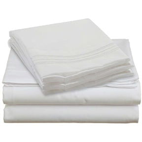 Microfiber King Size 4 Piece Sheet Set, White