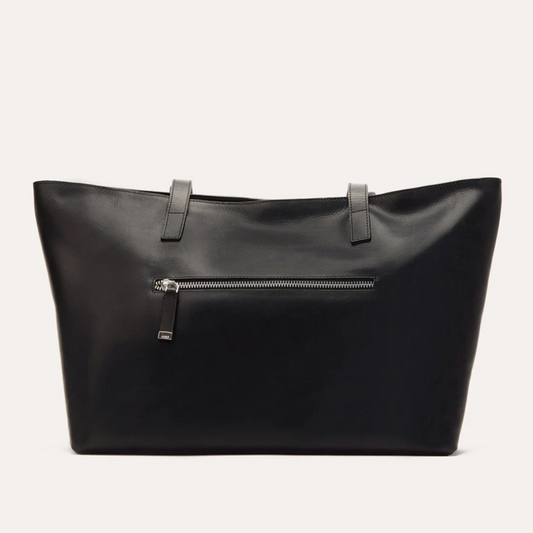 Mid Zip Leather Tote