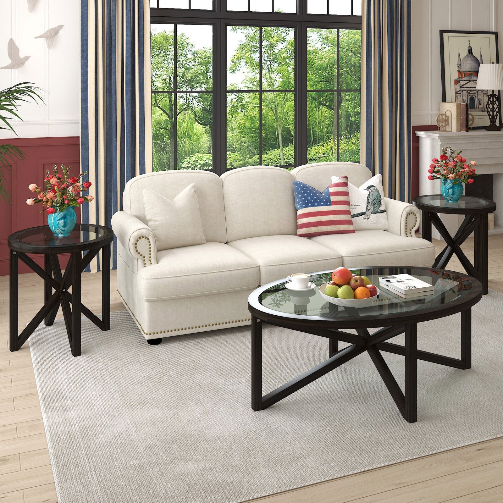 Modern Simple Tempered Glass Side Table