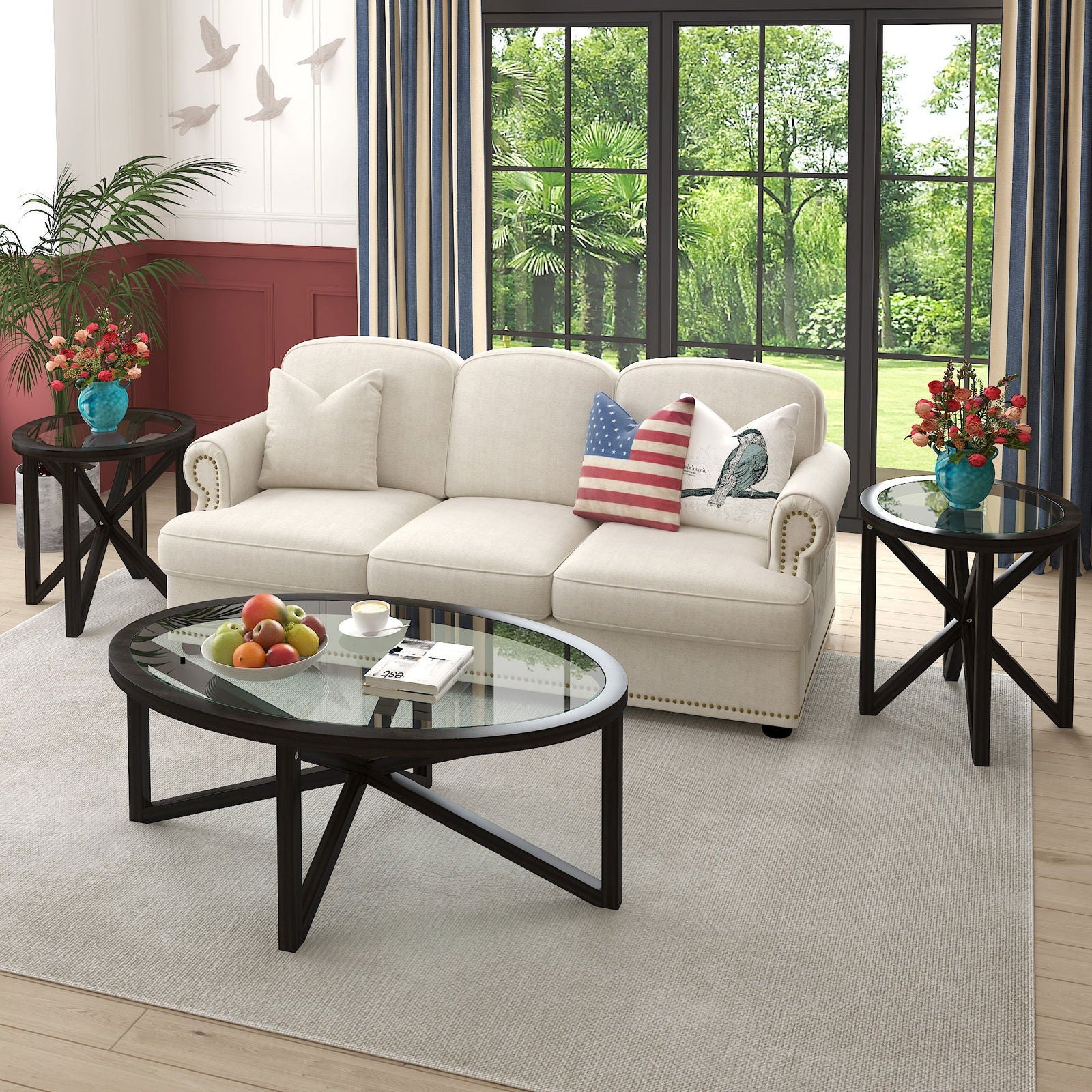 Modern Simple Tempered Glass Side Table