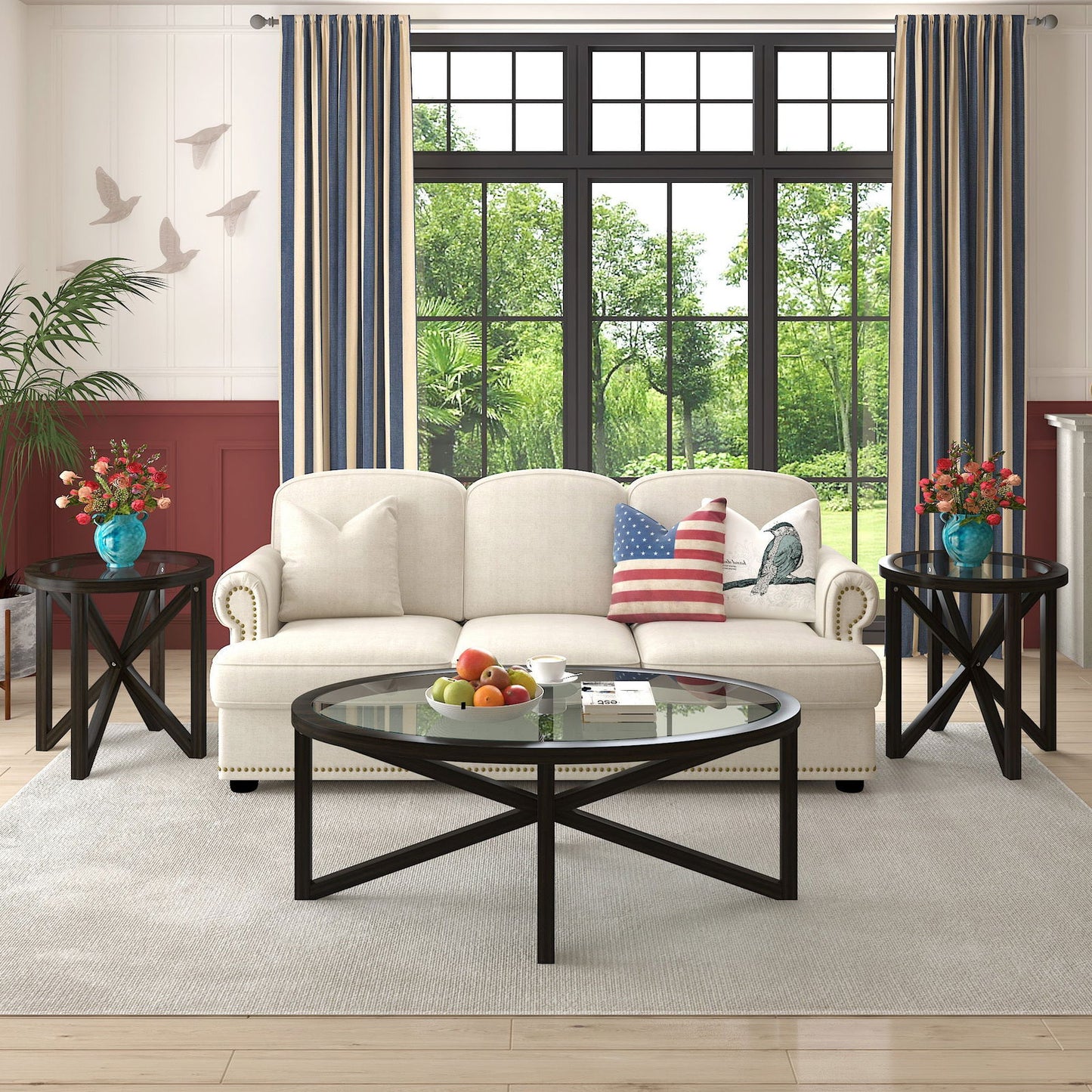 Modern Simple Tempered Glass Side Table