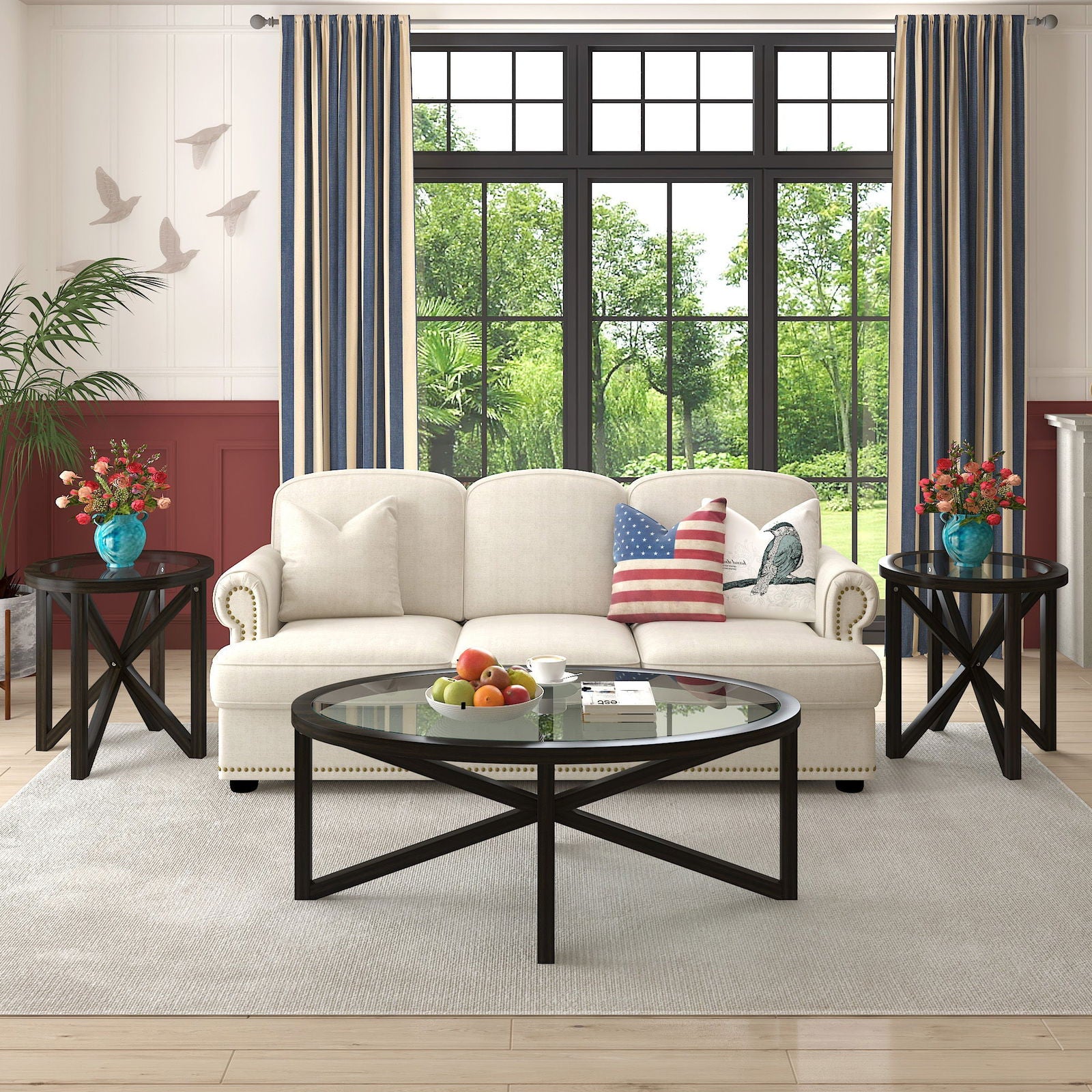 Modern Simple Tempered Glass Side Table