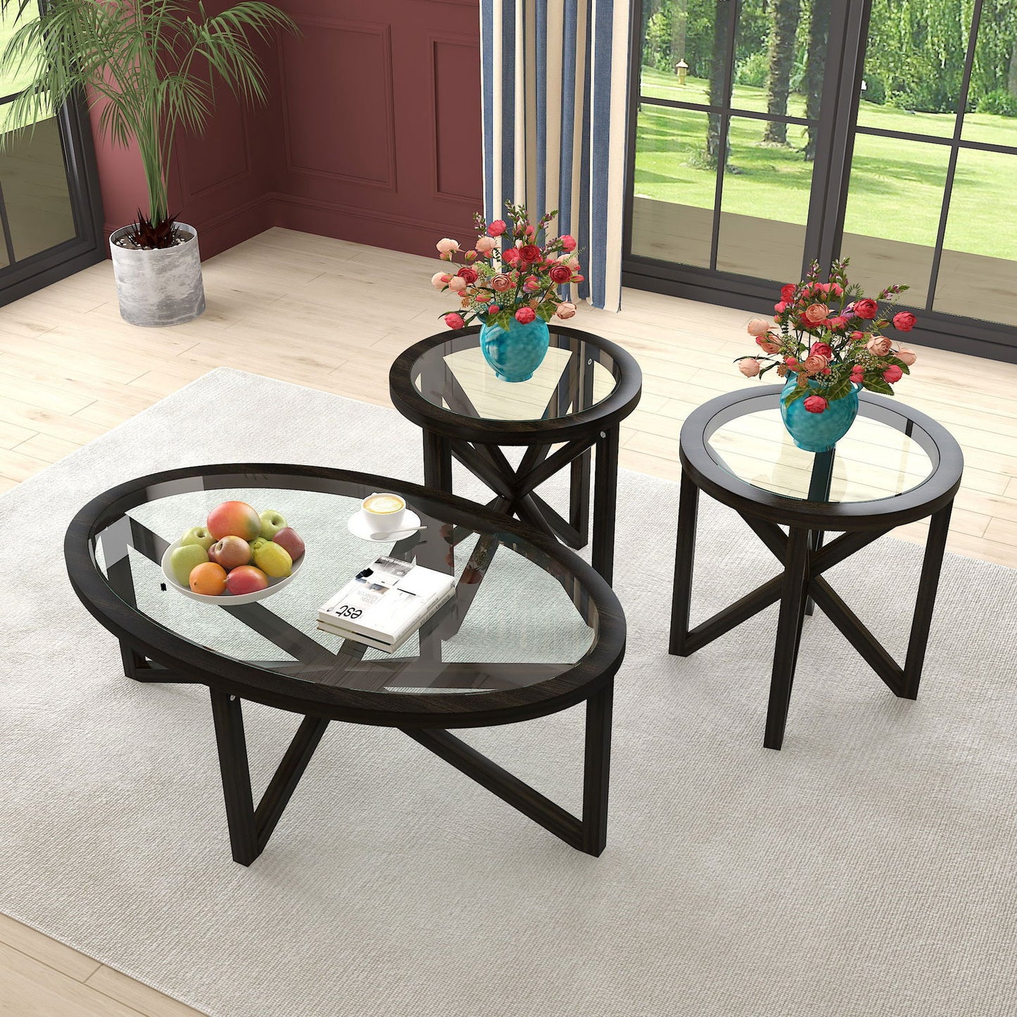 Modern Simple Tempered Glass Side Table