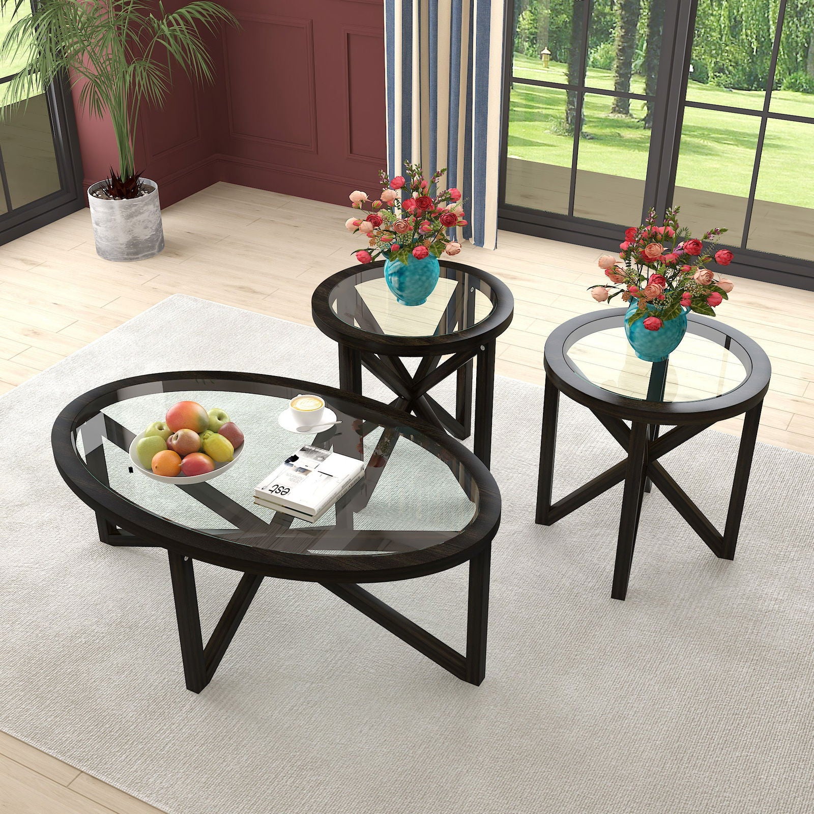 Modern Simple Tempered Glass Side Table